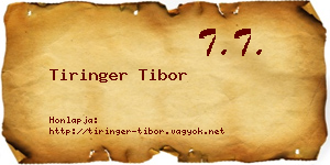 Tiringer Tibor névjegykártya