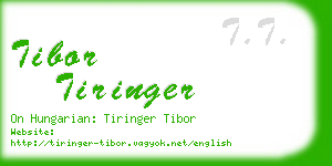 tibor tiringer business card